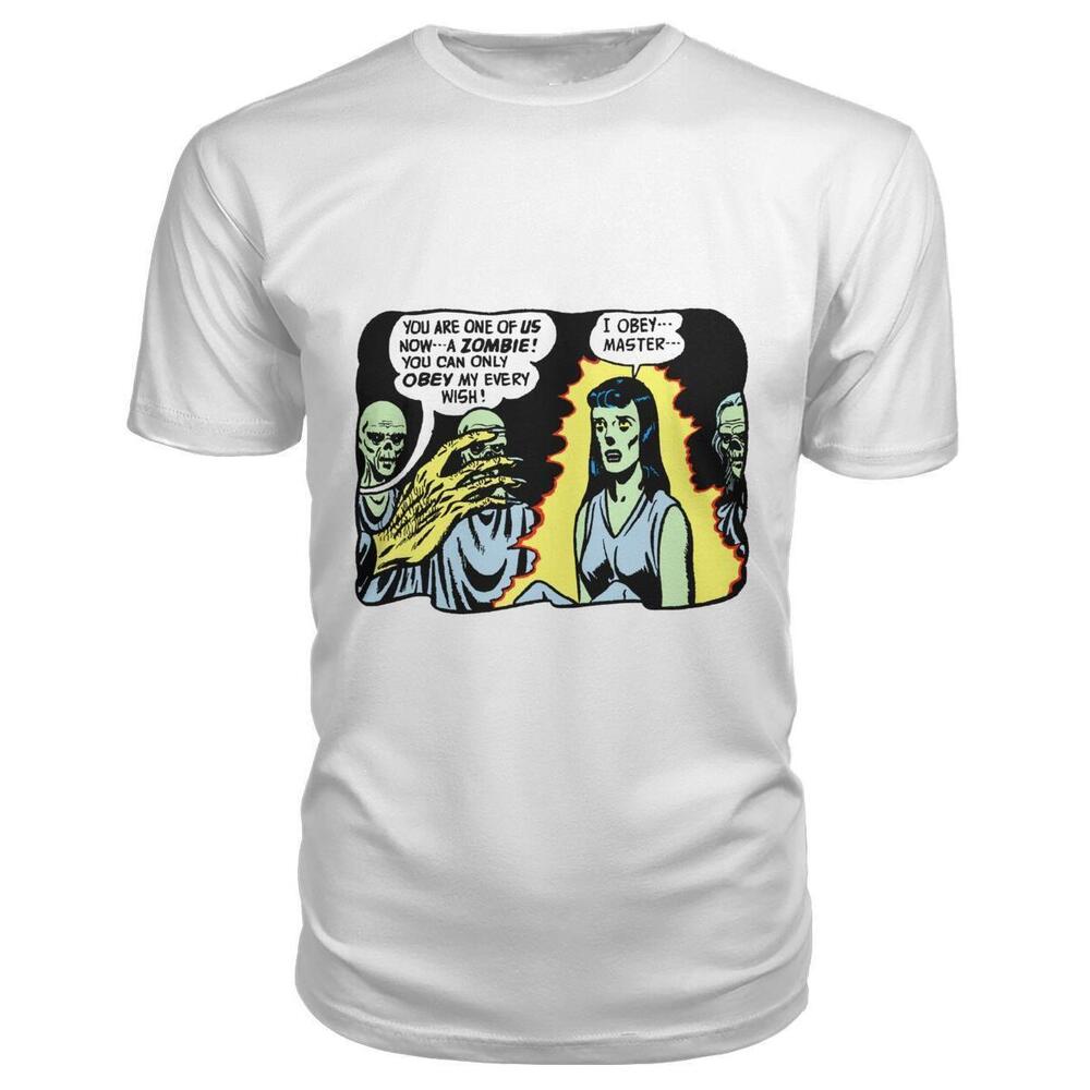 Horror Comic Pop Art Design Zombies I Obey Master Tshirt